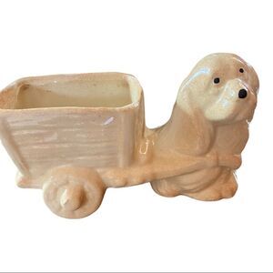 Shawnee Vintage Dog Pulling Wagon Planter ⚡️MCM⚡️